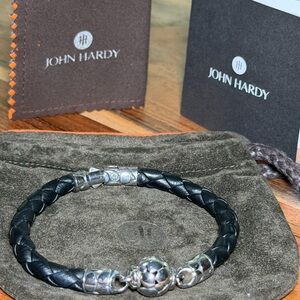 John Hardy Black and Silver Braided Bracelet